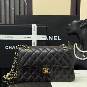 Chanel Classic Cavier Gold Leather Bag